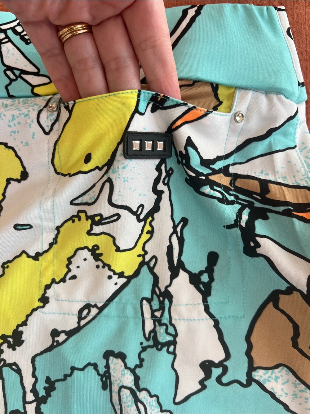 NWOT Jamie Sadock Abstract Geometric Golf Mini Skirt Multicolor size L - Picture 7 of 7